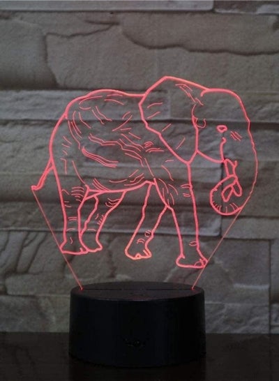 Multicolor 3D Illusion lamp Gift for Kid Cute Elephant Lamp LED Night Lights with16 Colors Lamp as Home Decoration Gifts for Boys Girls Lamp for Home Decoration