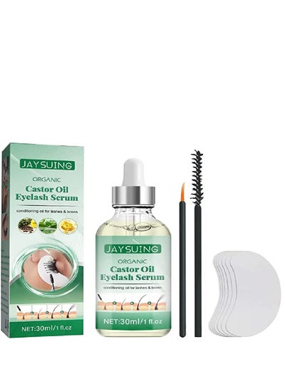 100% Pure Castor Oil Eyelash And Eyebrow Serum Eyelash Enhancer With Castor Oil With Mascara Brushes