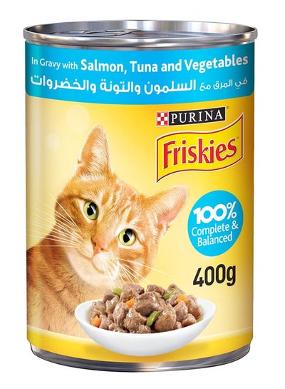 Purina Friskies Wet Cat Food Salmon Tuna and Vegetables in Gravy 400g
