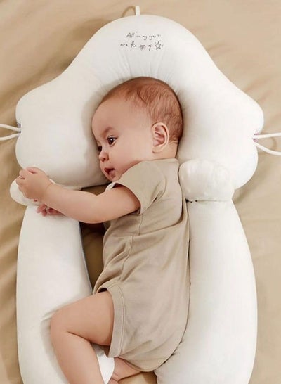 Babys Head Shaping Pillow Flat Head Pillow With Adjustable Height (Blue) With Free Pillow Cover