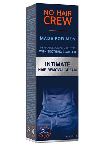 Intimate Private At Home Hair Removal Cream for Men Painless Flawless Soothing Depilatory for Unwanted Coarse Male Body Hair 100ml