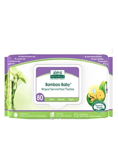Bamboo Baby Wipes  Perfect for Sensitive Skin Extra Strong and Super Soft  Natural and Organic Ingredients  Certified Vegan  80ct