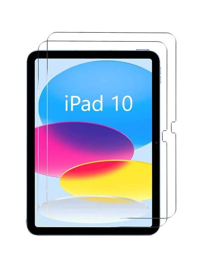 Ipad 10.9" 2022 Tempered Glass Screen Protector 9H Hardness Crystal Clarity Scratch-Resistant No-Bubble 2 Pack