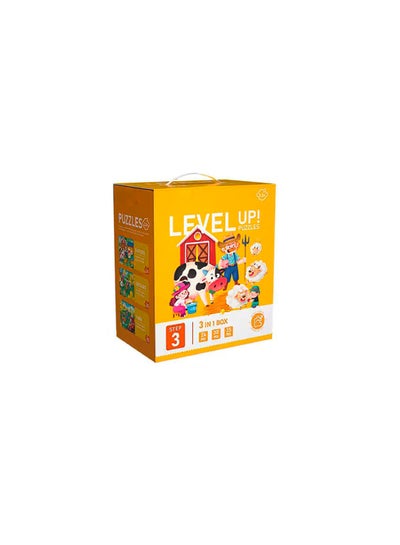 Stage 3 Level Up Puzzles for Kids with 3 Themes of Farms in Premium Educational Puzzle Toys for Girls and Boys 3 in 1