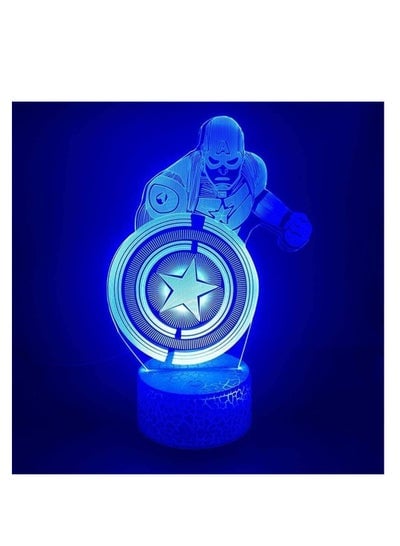 Stranger Things 3D Illusion Lamp Baby Night Light 3D Illusion Lamp Teen Girl Gifts 16 Colors Changing Touch Desk Lamp for Kids Birthday New Year Gifts Superhero Captain America