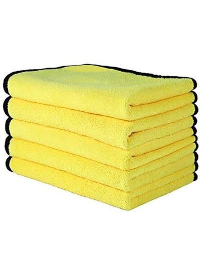 5 Pieces Soft Edgeless 2-Sided Microfiber Towel For Car