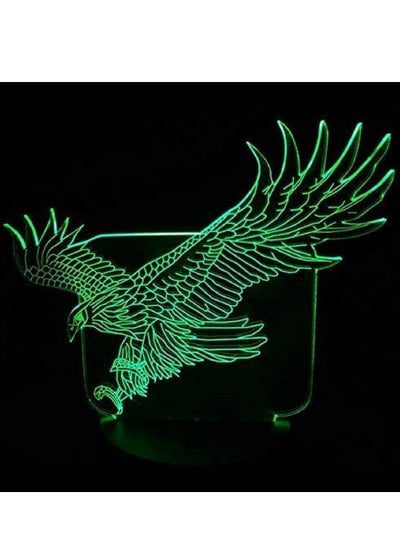 Amazing Flying Big Eagle Shape Multicolor Night Light Colorful Hawk 3D Cartoon Table Lamp for Office Hotel Bedroom Bar Touch Sensor