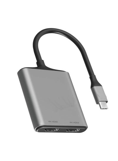 USB-C to HDMI Adapter, Ultra HD 4k 60hz Type-C to HDMI Adapter Converter with Dual HDMI Ports, Compact Travel-Friendly Design for MacBook Pro, iPad Air, Samsung Galaxy S22, MediaLink-H2