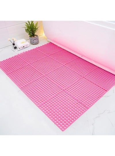 12 Pieces PVC Non-slip Shower Mat Bathroom Square for Kitchen and Toilet