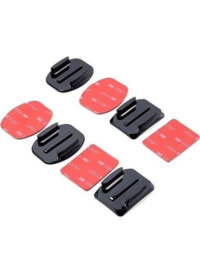 Action Camera Adhesive Pads 2 x Flat Mounts 2 x Curved Mounts with Compatible with GoPro Hero 9 8 7 6 5 4 3+ 3 SJCAM YI Noise Play and Other Action Cameras