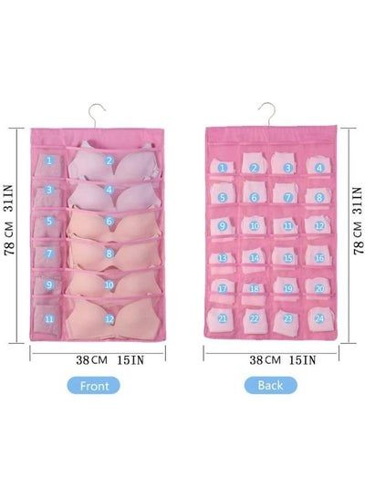 Double Sided Closet Hanging Organizer with Mesh Pockets