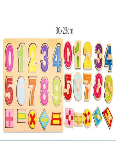 Wooden Pegged Puzzles Numbers Alphabet Puzzle And Educational Learning Board For Kids