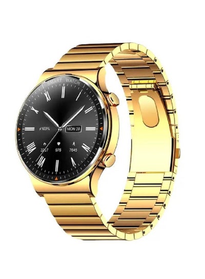 Germany Full Touch Screen Men Stainless Steel Bluetooth Call IP68 Waterproof SmartWatch Gold