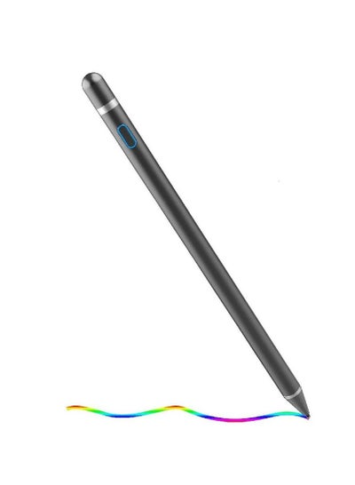 Rechargeable Stylus Pencil with Scratch-Resistant Function, Universal Stylus Pen for iPad/iPhone/Smartphone/Samsung Galaxy/Tablet All Touch Screen Devices Black
