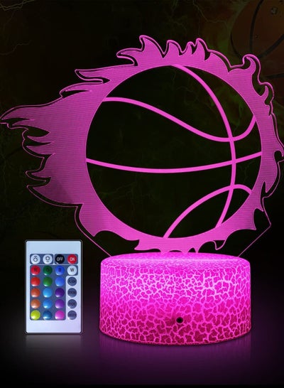 Basketball Multicolor Night Light Friendship Lamp 3D LED Bedside Lamps 16 Color Changing/Dimmable Brightness/Remote & Touch Control Basketball Fans Ideal Holidays Birthdays for Teens Boys Girls