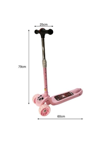 3 Wheel Scooter LED Flashing Wheels Height Adjustable Extra Wide Deck Kids Kick Scooter