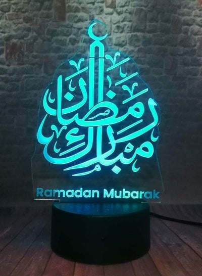 Ramadan Islam EID Mubarak Eid al Fitr Party Illusion Multicolor Night Light with Remote Control 16 Color Change 3D LED Safe Lamp Bedroom Decor Believers Family Friends Muslims Gift