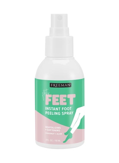 Freeman Flirty Feet Instant Foot Peeling Spray with Coconut and Aloe Vera, Revitalizes, Softens, Exfoliates, Removes Cuticles, Moisturizes Soles and Rejuvenates Dry Feet, 4 fl oz/4 oz bottle