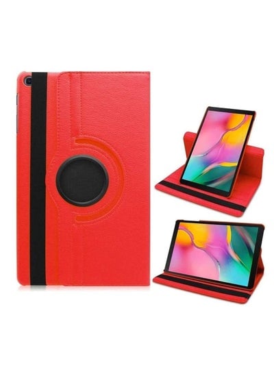 Samsung Galaxy Tab S7 Lite Case - 360 Degree Rotating Stand [Auto Sleep/Wake] Folio Leather Smart Cover Case Red