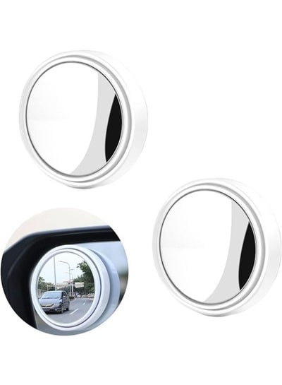 2 Pieces Wide Angle Blinder Spot Looking Glass Car 360° Rotating Convex Rear View Mirrors for SUV Trucks Motorcycles