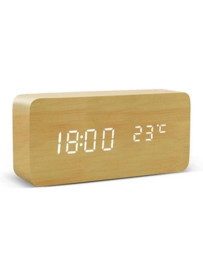 Multifunction Wooden LED Alarm Clock  with Date Time Display