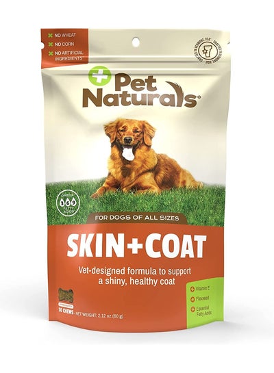 Skin + Coat For Dogs All Sizes 30 Chews 2.12 oz  60 g