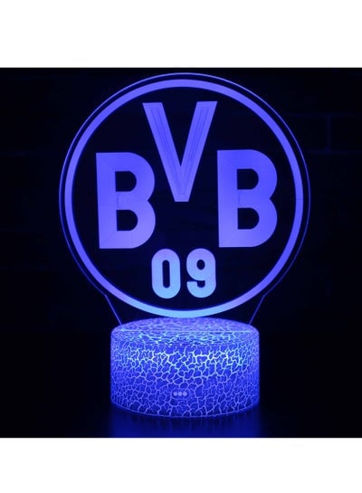 Five Major League Football Team 3D LED Multicolor Night Light Touch 7/16 Color Remote Control Illusion Light Visual Table Lamp Gift Light Team BVB09 Dortmund