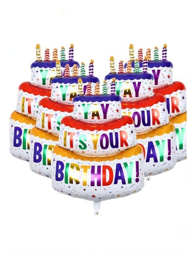 5 Pcs Its Your Birthday Three Layer Cake Foil Balloons for Birthday Party Decorations