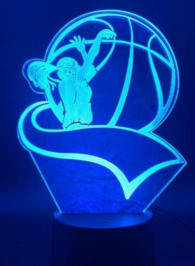 3D Visual Night Light, Toy Touch Light Acrylic, 7 Color Variations, Desk Lamp, Desk, Bedroom Decoration Light, Atmosphere Light, Basketball