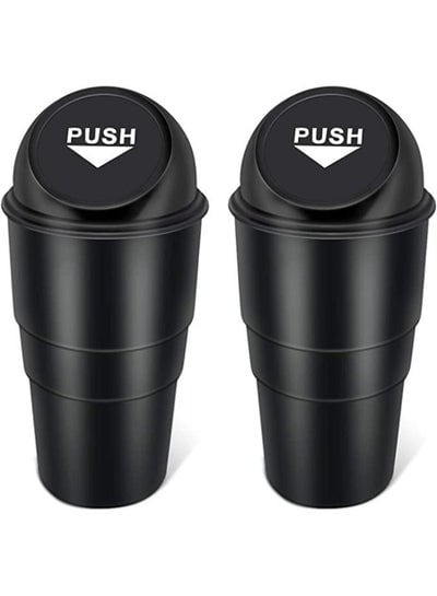 2 Pieces Car Garbage Can with Lid, Leakproof Vehicle Automotive Cup Holder Car Trash Can