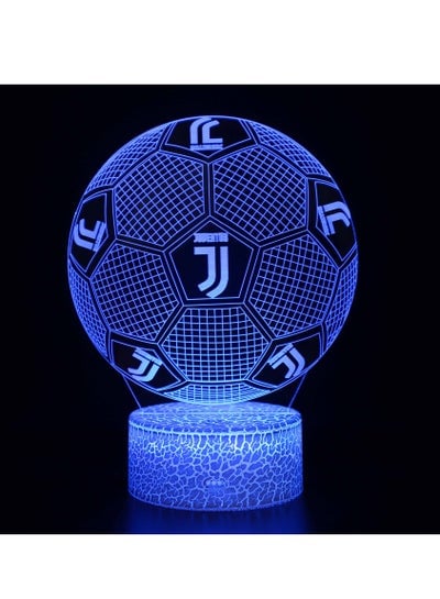 Five Major League Football Team 3D LED Multicolor Night Light Touch 7/16 Color Remote Control Illusion Light Visual Table Lamp Gift Light Team Juventus