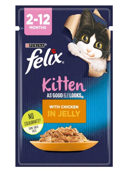 Kitten Felix As Good As It Looks With Chicken In Jelly For 2-12 Months 85g