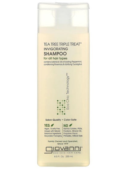 Giovanni Tea Tree Triple Treat Invigorating Shampoo For All Hair Types 8.5 fl oz 250 ml