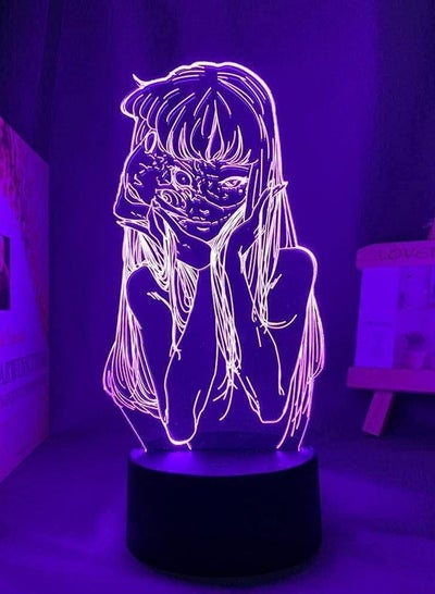 Anime 3D Illusion Night Light Lamp Junji Ito Collection Tomie for Bedroom Nightlight Birthday Gift Manga Junji Ito Collection LED Remote Control Remote Control