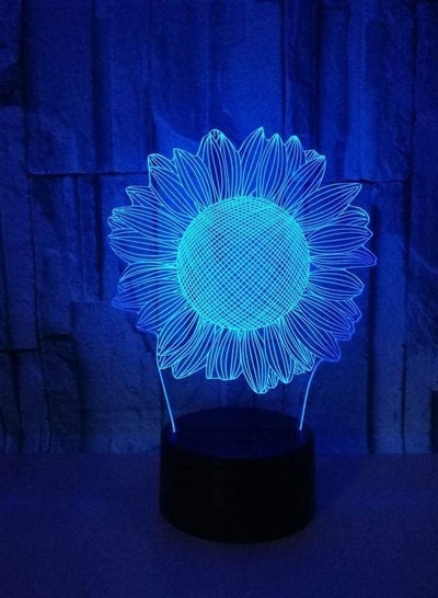 colorful gradient color 3d small table lamp sunflower LED Multicolor Night Light creative gift touch remote control atmosphere light