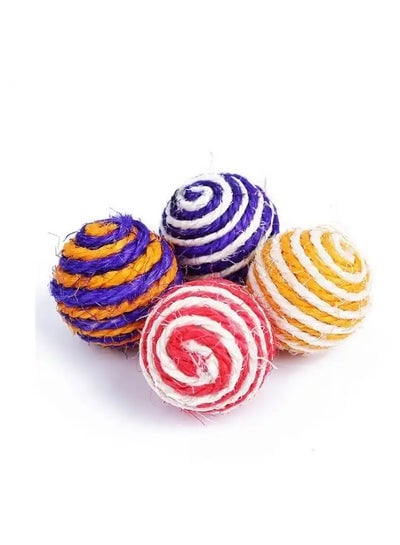 Rope Weave Sisal Balls in Assorted Colors for Cats Scratching, Chewing and Playing