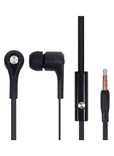 D3 Heavy Bass In-Ear Solid Metal Earphones With Mic Flat Wires - Black