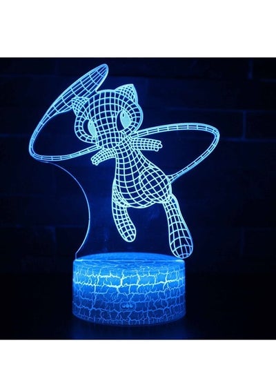 3D Illusion Go Pokemon Night Light 16 Color Change Decor Lamp Desk Table Night Light Lamp for Kids Children 16 Color Changing with Remote Mew