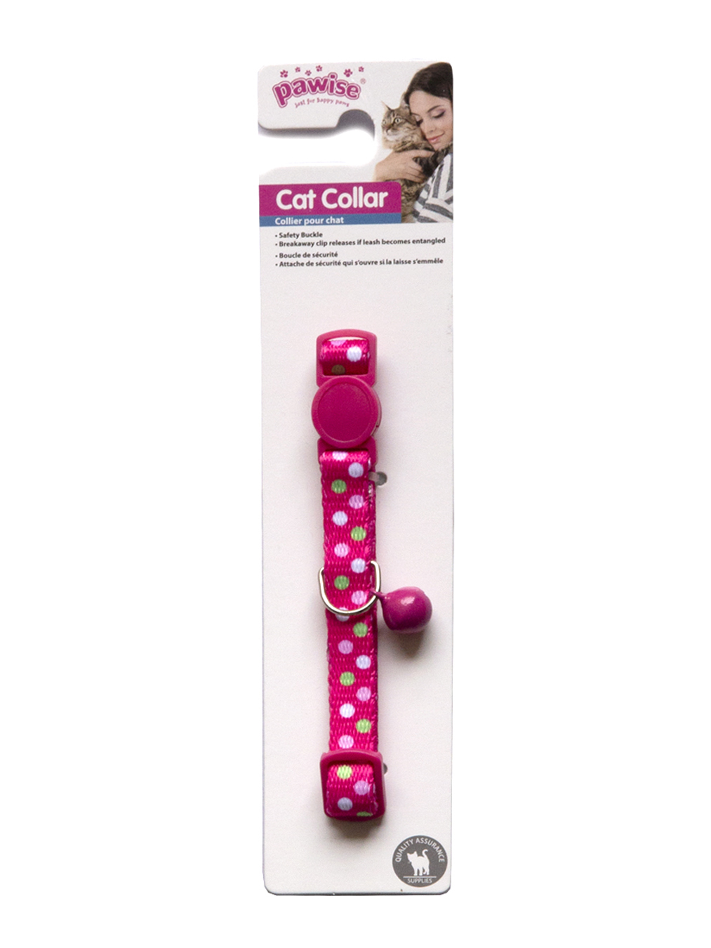 Pawise cat collar-polka dots,pink