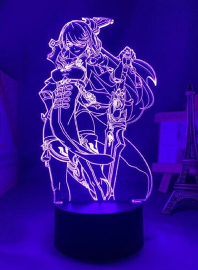 3D Night Light Illusion Light Genshin Impact Figure LED Touch Sensor Lighting