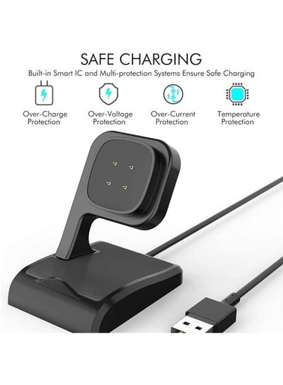 Charger Dock Compatible with Sense and Versa 3 Charger Stand Charging Cable Dock Station Base Cradle with USB Cord Replacement Accessories for Sense and Versa 3 Smart Watch