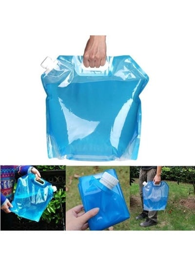 5L Folding Water Bag PE Plastic Drinking Water Container Portable Car Water Container for Camping Fishing Climbing Travel