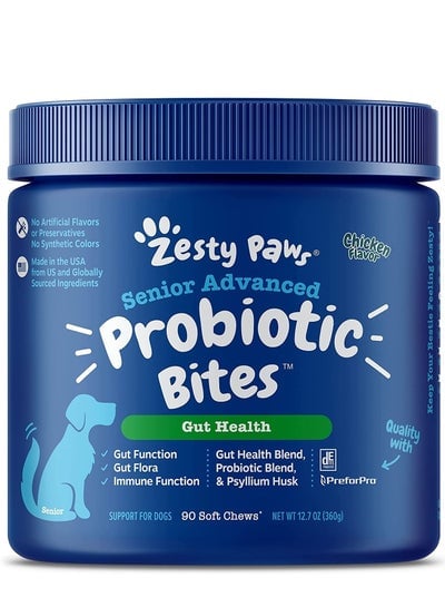 Advanced Probiotic Bites for Dogs Gut Health Senior Chicken 90 Soft Chews 12.7 oz 360 g