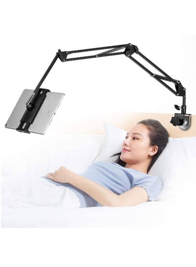 Tablet Stand Adjustable Foldable Tablet Stand for Bed Aluminum Universal Flexible Tablet Holder with 360 Degree Rotation for iPad/iPhone X/iPad Pro/N-Switch or Other 4.5~12.9 Inches Devices (Black)
