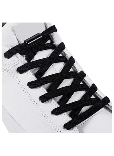 Elastic No Tie Shoe Laces For Adults, Kids, Elderly,System With Elastic Shoe Laces(1 Pair), 01-black, X-Large