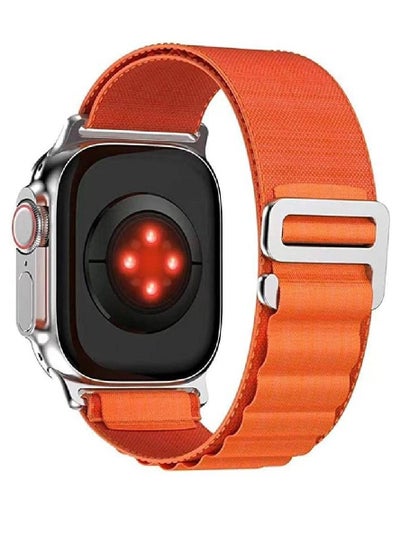Replacement Nylon Loop Strap With Metal G‑Hook For Apple Watch Series 8 | 8 Ultra Orange