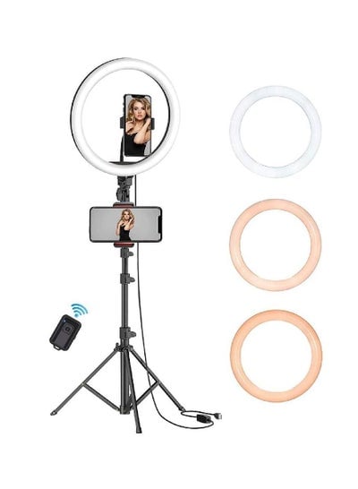 Fill Ring Light With Adjustable Stand With Phone Holder LED Selfie Black