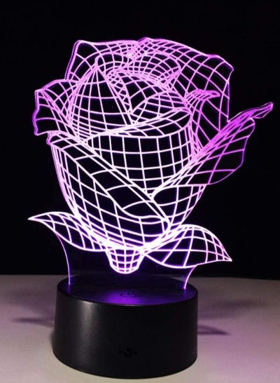 Night Light Romantic Rose 3D LED Night Light Rgb 7 Color Change Novelty Table Lamp Wedding Party Decoration Child Gift Bedside Lamp Best Gift