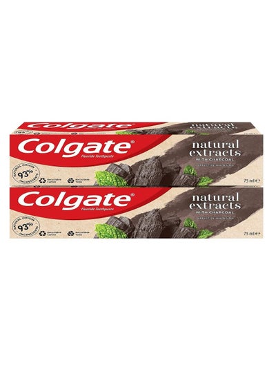 Colgate Natural Extracts Deep Clean with Activated Charcoal Toothpaste  75 ml Pack of 2