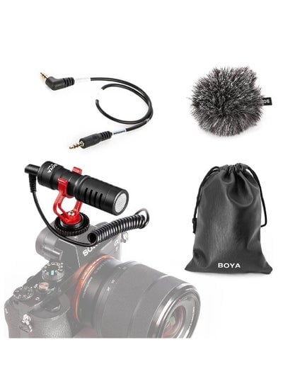 BOYA by-MM1 Camera Video Microphone YouTube Vlogging Facebook Livestream Recording Shotgun Mic with Shock Mount for Smartphones,Tablets, DSLRs,Consumer Camcorder,PCs and More